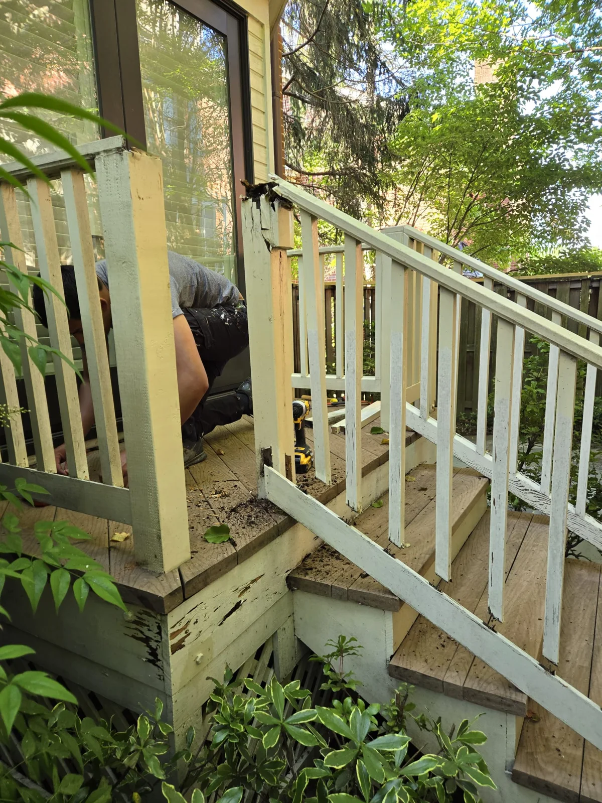 Deck repairs project by Master Handyman